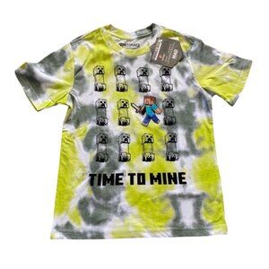 Mojang Minecraft Tie Dye Time To Mine Tee Size 4-5 Years New